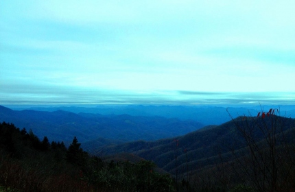 Blue Ridge Parkway Autumn View Yellow Face by Teri Leigh Teed
