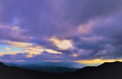 Blue Ridge Parkway, Fork Ridge Overlook Christmas Day by Teri Leigh Teed