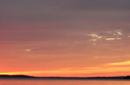 October Sunset , Lake Monticello by Teri Leigh Teed